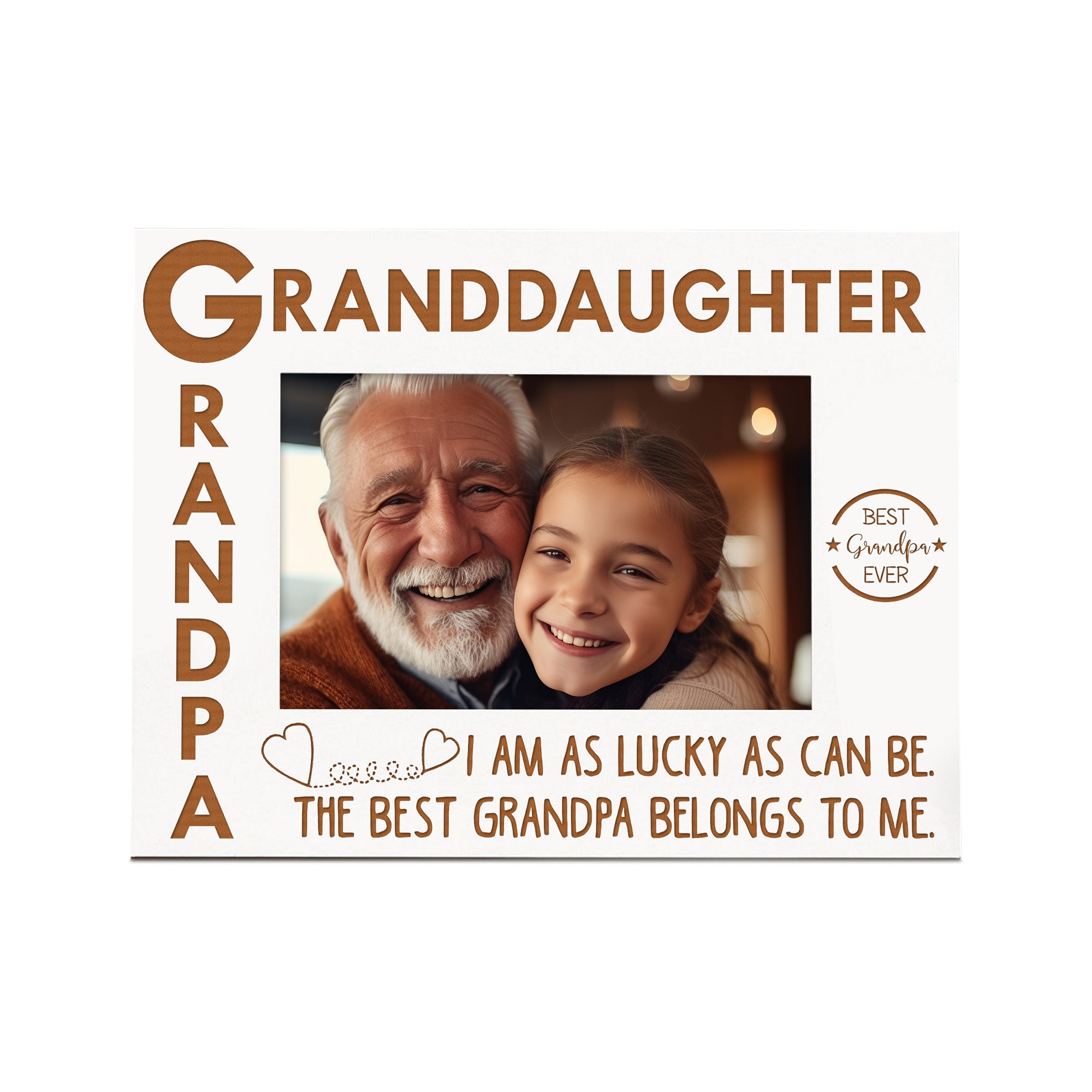 Grandpa and Granddaughter White Wooden Photo Frame Gift Family Photo frame ukgiftstoreonline