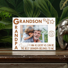 Grandpa and Grandson White Wooden Photo Frame Gift