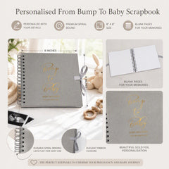 a spiral notebook with gold foil lettering on it