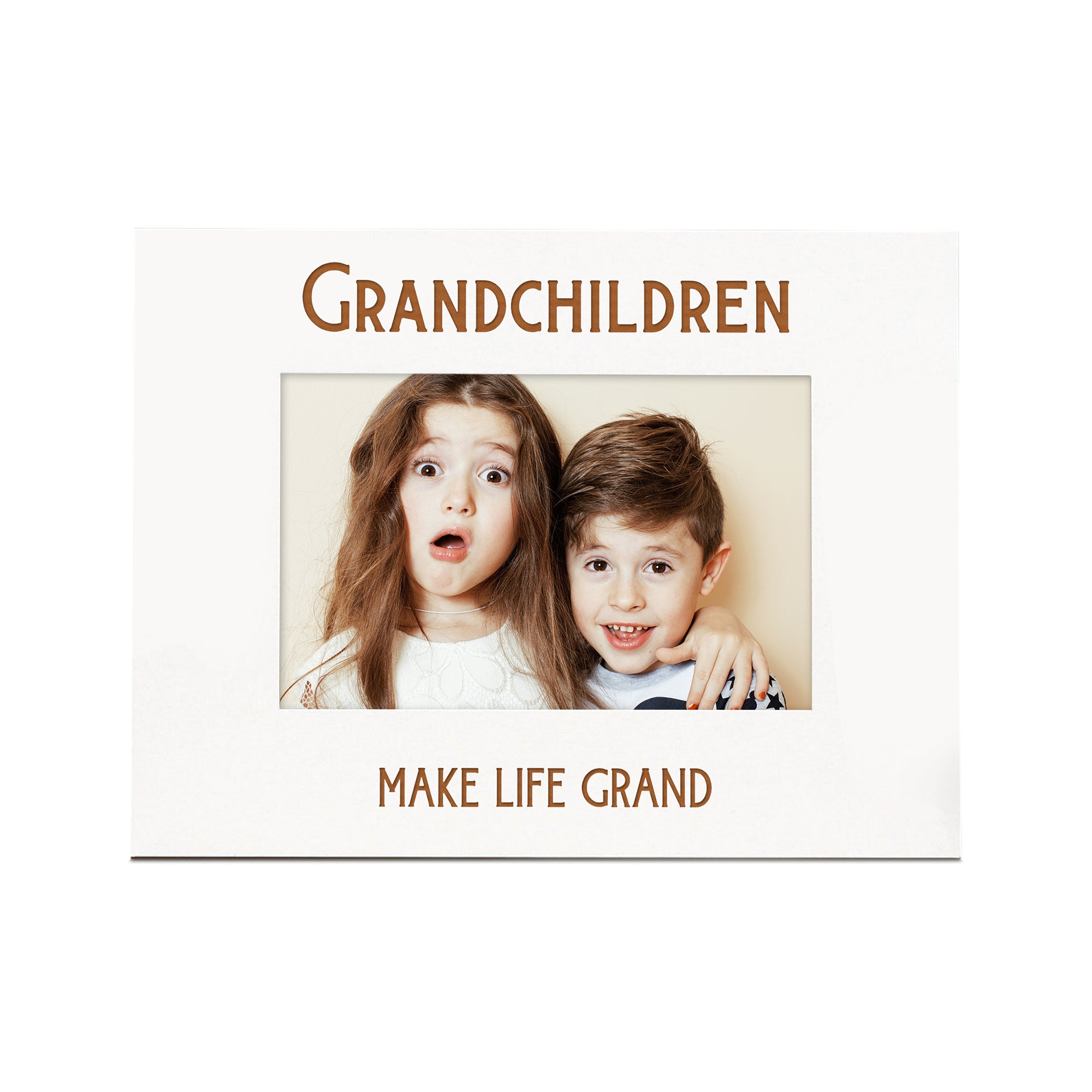 Grandchildren Make Life Grand White Wooden Photo Frame Gift Family Photo frame ukgiftstoreonline