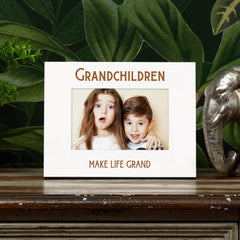 Grandchildren Make Life Grand White Wooden Photo Frame Gift