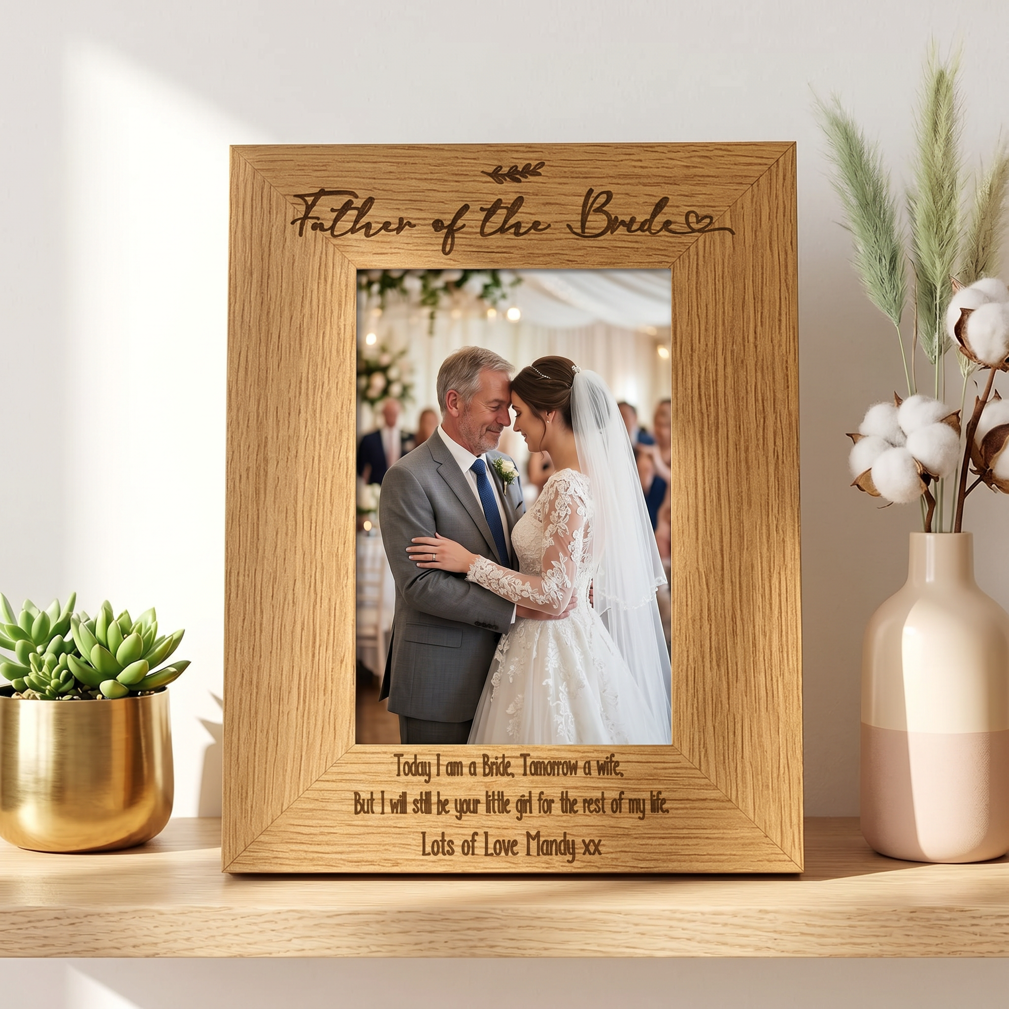 Personalised Father Of The Bride Wedding Photo Picture Frame Portrait Photo Frame ukgiftstoreonline