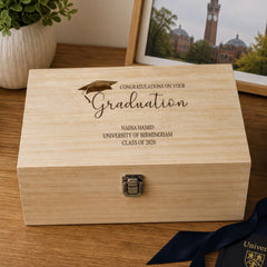 Personalised Graduation Gift Large Wooden Keepsake Memories Box Keepsake Memory Box ukgiftstoreonline