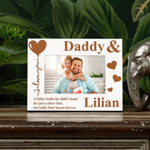 Personalised Daddy and Daughter or Son Heart White Wooden Photo Frame Gift