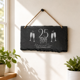 ukgiftstoreonline Personalised Slate 25th Anniversary Plaque Gift Personalised Slate Marker ukgiftstoreonline