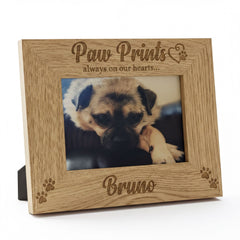 Personalised Pet Dog Photo Frame Remembrance Cat Puppy Paw Prints Pet Photo Frame ukgiftstoreonline
