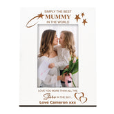 Personalised Best Mummy In The World White Photo Frame Gift Engraved