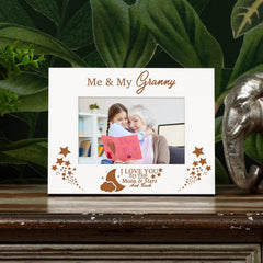 Me and My Granny Love You To The Moon White Photo Frame Gift Gran Photo Frame ukgiftstoreonline