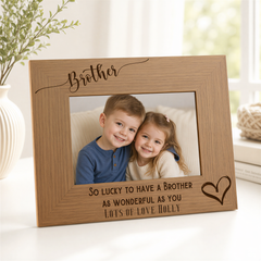 Personalised Brother Photo Frame - Engraved Wooden Picture Frame Gift For Memorable Display Nephew Photo Frame ukgiftstoreonline