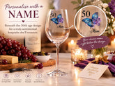 Personalised 50th Birthday Glass, Butterfly Wine Gift ukgiftstoreonline