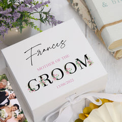 ukgiftstoreonline Personalised Mother of The Groom Wedding Keepsake Memory Box Gift Keepsake Memory Box ukgiftstoreonline Medium Ribbon Box