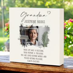 Personalised Grandma Memorial Sympathy Plaque Indoor or Outdoor With Photo