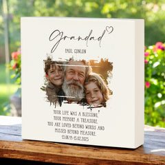 Personalised Grandad Memorial Sympathy Plaque Indoor or Outdoor With Photo