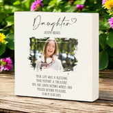 Personalised Daughter Memorial Sympathy Plaque Indoor or Outdoor With Photo