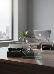 Large Jade Glass Personalised 15cm Bespoke Trophy Any Engraving or Occasion