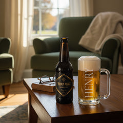 Personalised Engraved Named 540ml Beer Glass Mug Gift for Him