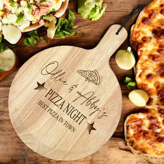 Large Personalised Pizza Night Paddle Wooden Serving Board, Personalized Pizza Board, For Couples New Home Anniversary etc