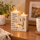 Personalised Nanny Candle Holder, Double Tea Light Wooden Gift Set Tea Light Holder ukgiftstoreonline