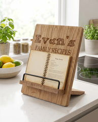 Personalised Family Recipe Book Or Tablet Stand For Kitchen Gift recipe book holder ukgiftstoreonline