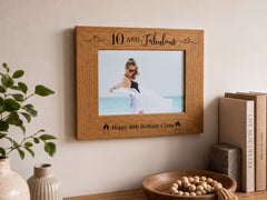 Personalised Birthday Photo Frame | Engraved Wood Keepsake For Milestone Birthdays personalised photo frames ukgiftstoreonline