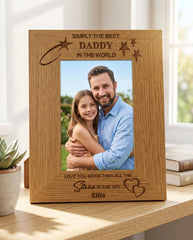 Personalised Daddy Photo Frame – Wooden Engraved Best Dad Gift Idea Photo Frame ukgiftstoreonline