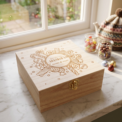 Personalised Wooden Gift Box – Custom Engraved Candy Storage Keepsake Personalised Gifts ukgiftstoreonline