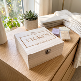 Personalised Wooden Wax Melt Box – Reusable Hinged Gift Box with Clip Closure Keepsake Memory Box ukgiftstoreonline