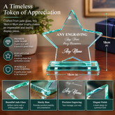 Personalised Glass Star Trophy | Large Jade, 18Cm X 18Cm, Any Engraving Personalised Gifts ukgiftstoreonline
