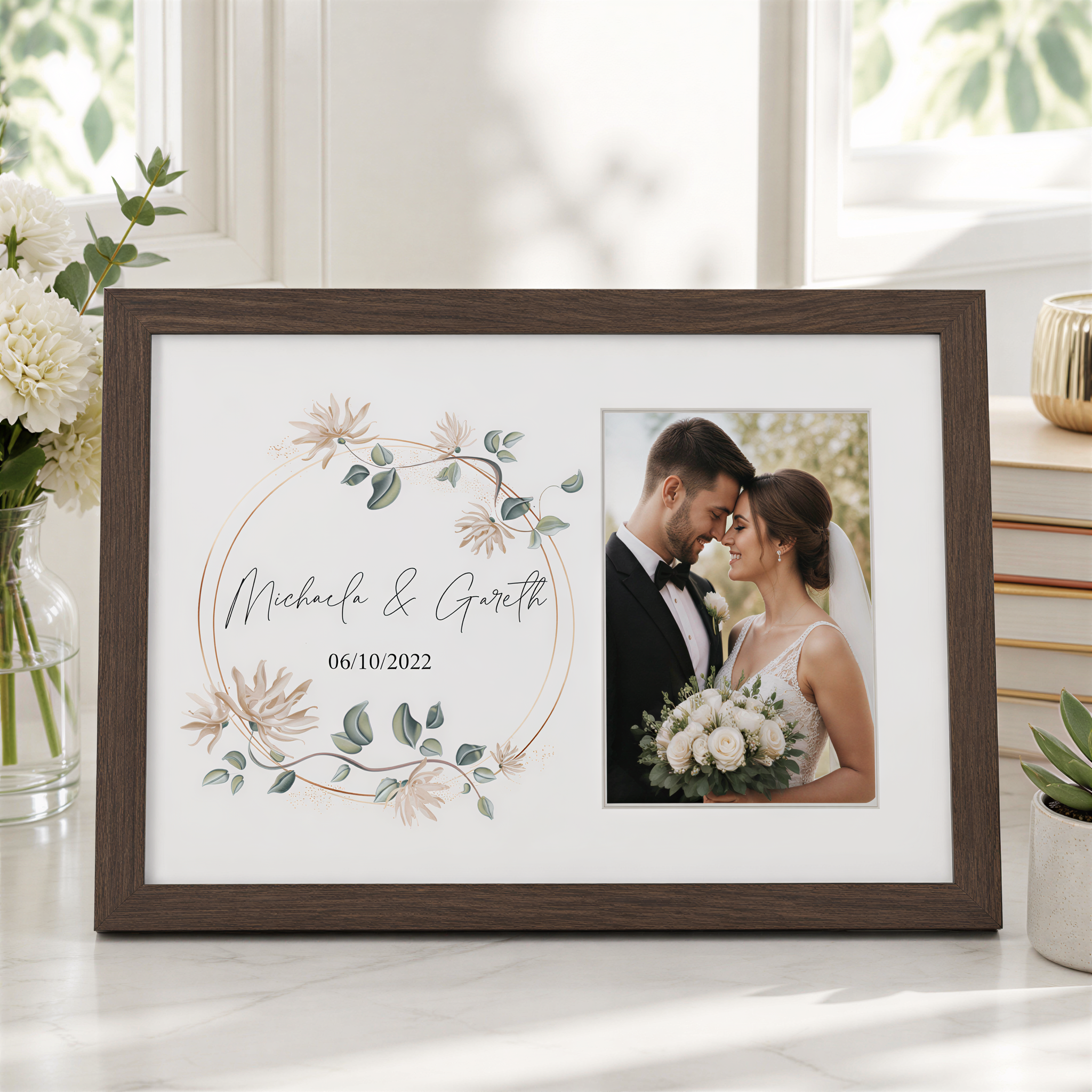Personalised Wedding Day Photo Frame Gift Any Name and Date Photo Keepsake wedding photo frame ukgiftstoreonline
