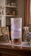 Dad Memorial Led Lamp – Personalised Glass Memorial Tube With Touching Verses ukgiftstoreonline