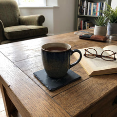 Slate Coaster – Handcrafted Stone Drink Accessory | Rustic Tea Lover Gift ukgiftstoreonline