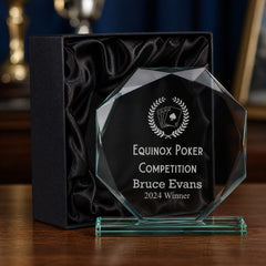 Large Jade Glass Personalised 15cm Poker Or Cards Trophy Award Engraved Jade Glass ukgiftstoreonline
