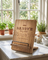 Personalised Daddy's Recipe Book Or Tablet Stand For Kitchen Gift recipe book holder ukgiftstoreonline
