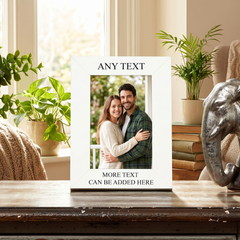 Personalised Photo Frame – White Wooden 4x6 Custom Printed Message Display Photo Frame ukgiftstoreonline