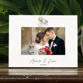 Personalised Wedding Day Photo Picture Frame With Floral Bicycle