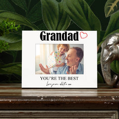Personalised Grandad You're the best White Photo Frame Gift