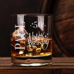 Personalised Engraved Birthday Whiskey Glasses Ages 18-90