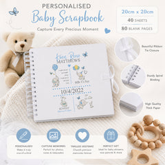Personalised Baby Boy Elephants Design Scrapbook Photo Album Baby Boy Photo Album ukgiftstoreonline