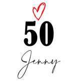 Personalised 50th Birthday Wine Glass Gift For Her With Love Heart Personalised Gin Glass ukgiftstoreonline