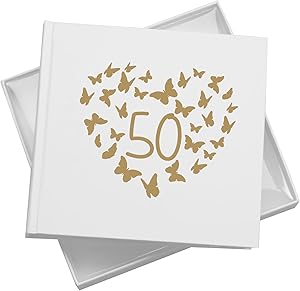 50th Birthday White Photo Album Gift With Butterflies 50 x 6x4 Photos Pack of 5 Wholesale Trade photo album ukgiftstoreonline