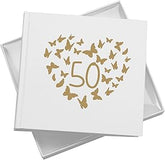50th Birthday White Photo Album Gift With Butterflies 50 x 6x4 Photos Pack of 5 Wholesale Trade photo album ukgiftstoreonline
