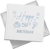 50th Birthday White Photo Album Gift For Her Or Him With Present Design Pack of 5 Wholesale Trade photo album ukgiftstoreonline