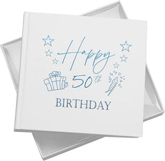 50th Birthday White Photo Album Gift For Her Or Him With Present Design Pack of 5 Wholesale Trade photo album ukgiftstoreonline