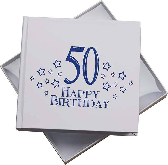 50th Birthday White Photo Album Gift For Him 50 x 6" x 4" Photos Pack of 5 Wholesale Trade Birthday Photo Album ukgiftstoreonline