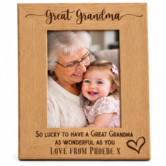 Personalised Grandma Love Heart Engraved Photo Frame Gift personalised photo frames ukgiftstoreonline