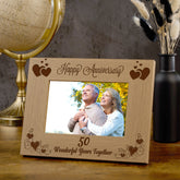 Happy 50th Anniversary Wooden Photo Frame Gift