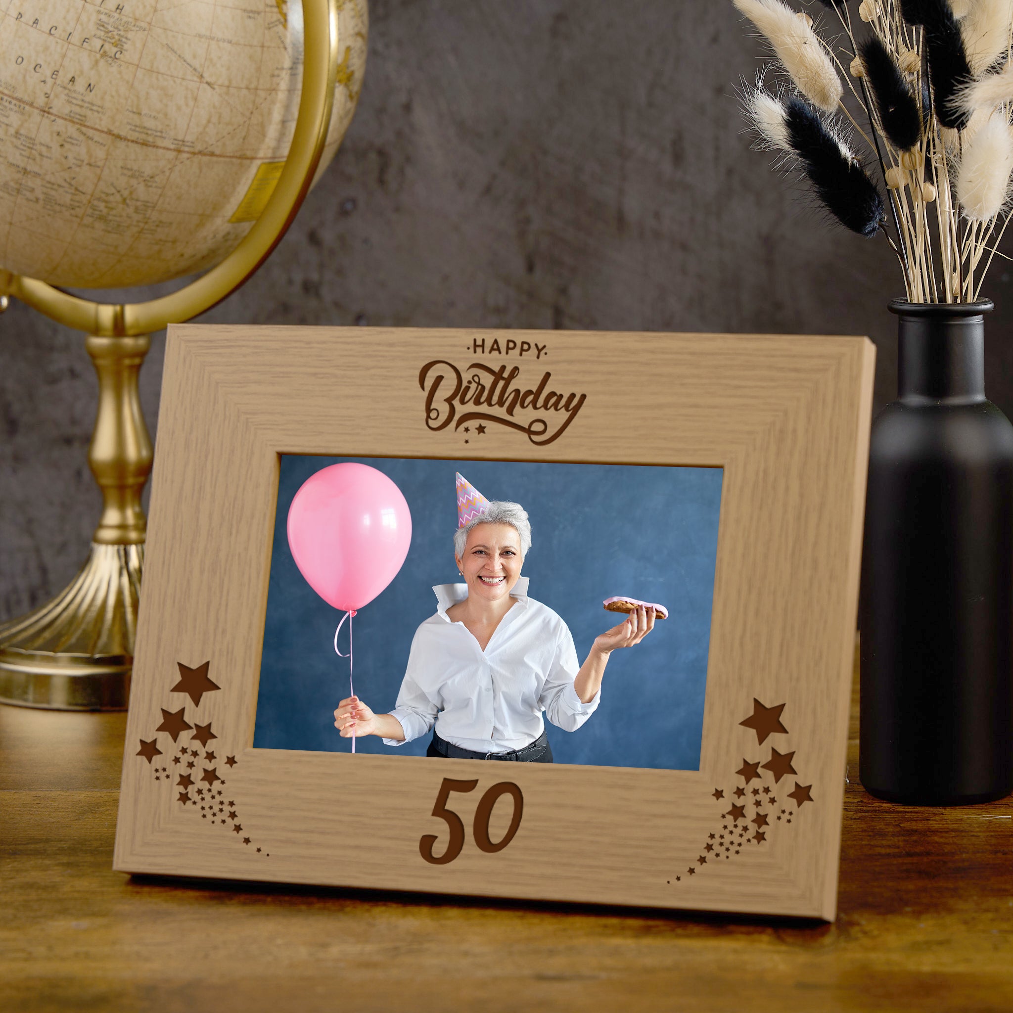 Happy 50th Birthday Wooden Photo Frame Gift Photo Frame ukgiftstoreonline
