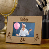 Happy 50th Birthday Wooden Photo Frame Gift