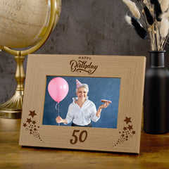 Happy 50th Birthday Wooden Photo Frame Gift