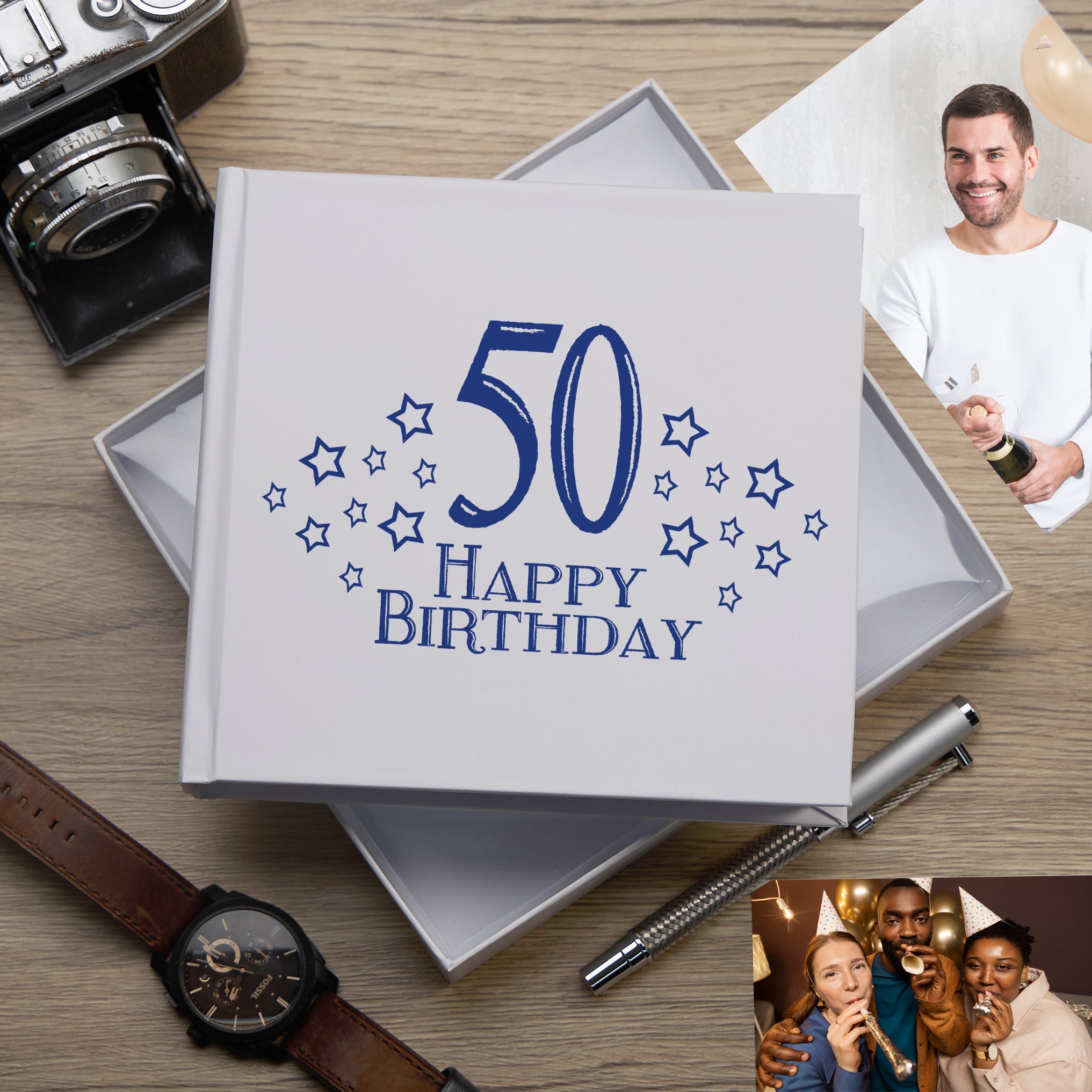 50th Birthday White Photo Album Gift For Him 50 x 6" x 4" Photos Pack of 5 Wholesale Trade Birthday Photo Album ukgiftstoreonline